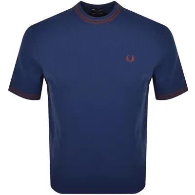 Fred Perry Twin Tipped Ribbed T Shirt Navy