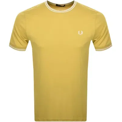 Fred Perry Twin Tipped T Shirt Yellow