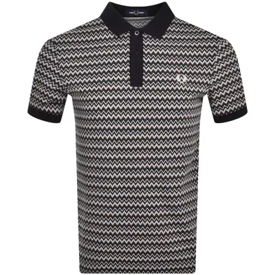 Fred Perry Zig Zag Print Polo T Shirt White