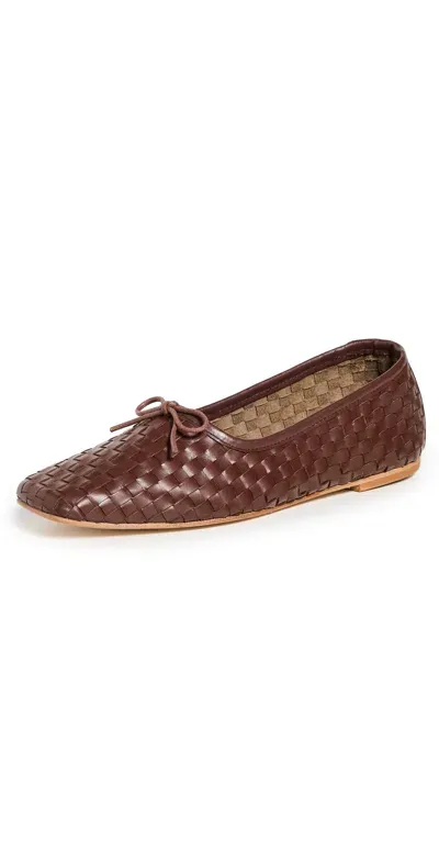 Freda Salvador Jada Flats Umber Closed Woven Calf