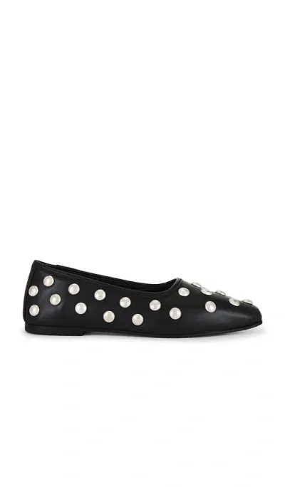 Freda Salvador Jessie Flat In Black Calf With Studs