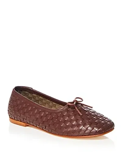 Freda Salvador Roma Woven Flat Shoes In Umber Closed Woven Calf In Multi