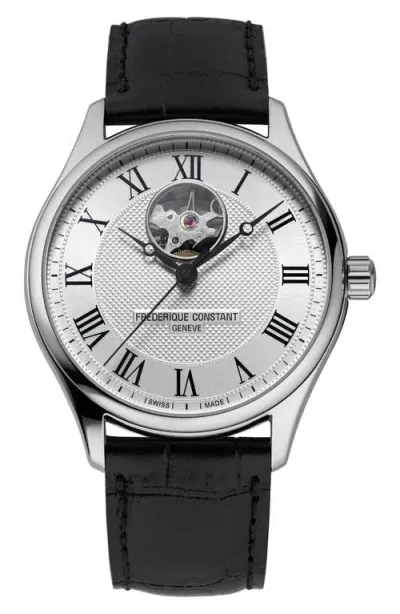 Frederique Constant Classic Heartbeat Watch, 40mm In Gray/black