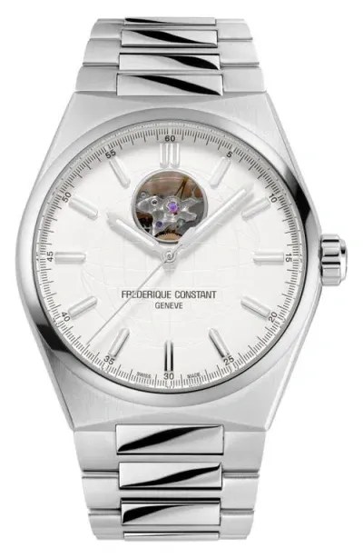 Frederique Constant Men's Swiss Automatic Highlife Stainless Steel Bracelet Watch 41mm In Silver-tone