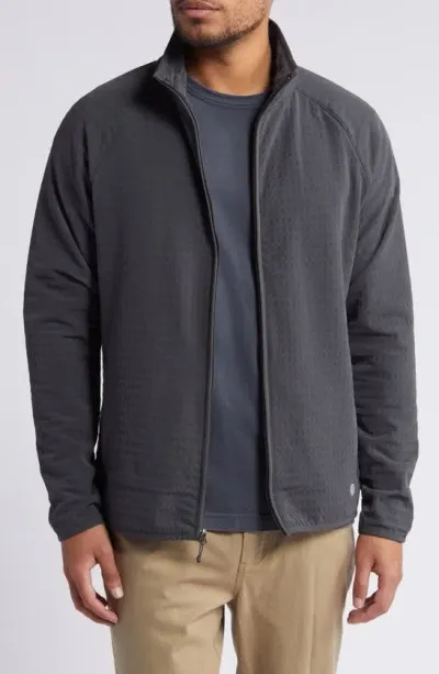 Free Fly Bonded Grid Fleece Zip Jacket In Black Sand