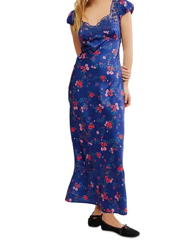 Free People Butterfly Babe Midi Dress In Blue