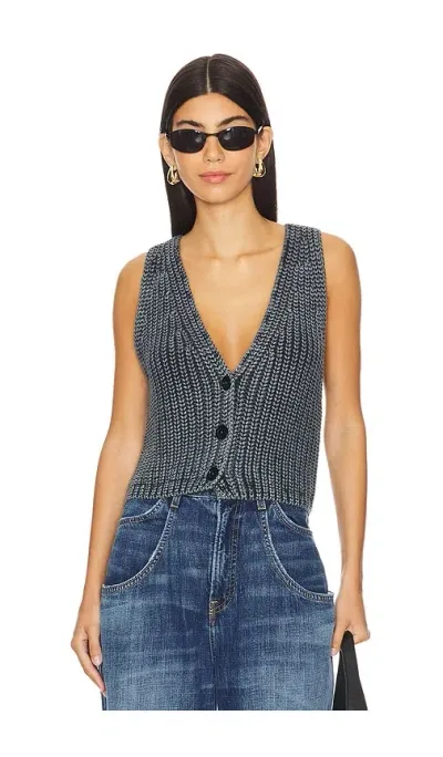 Free People Close To Me Vest In Dark Grey