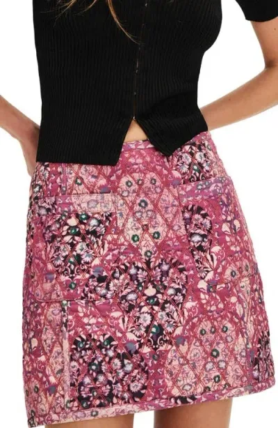 Free People Darla Quilted Cotton Miniskirt In Sweethearts Combo