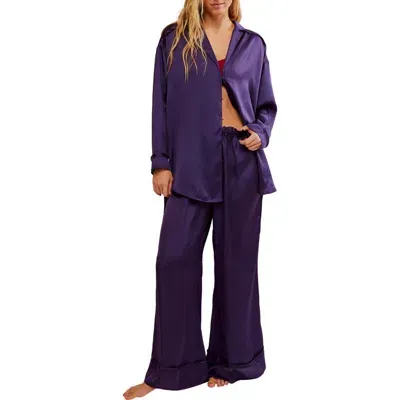 Free People Dreamy Days Pajamas In Gothic Grape