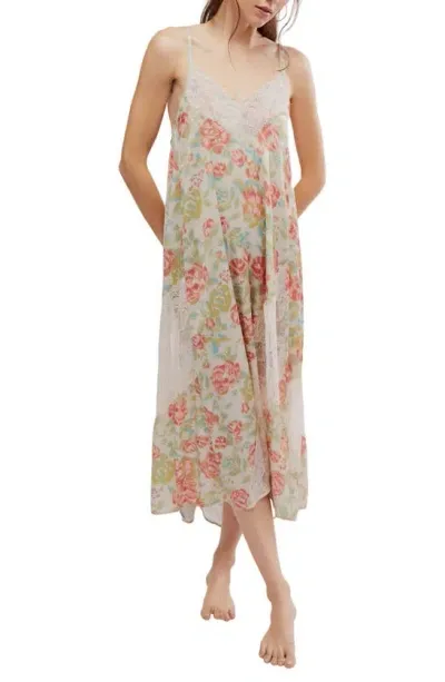 Free People First Date Print Sleeveless Maxi Dress In Tea Combo