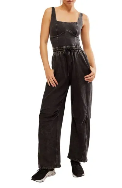 Free People Fp Movement Inbound Stretch Cotton Jumpsuit In Black