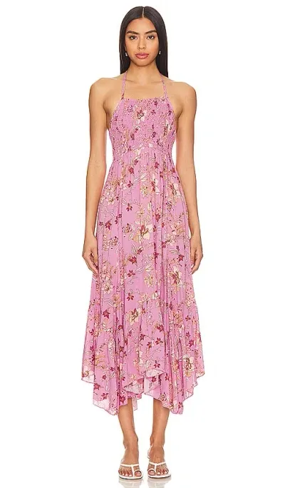 Free People Heat Wave Printed Maxi Dress In Pink