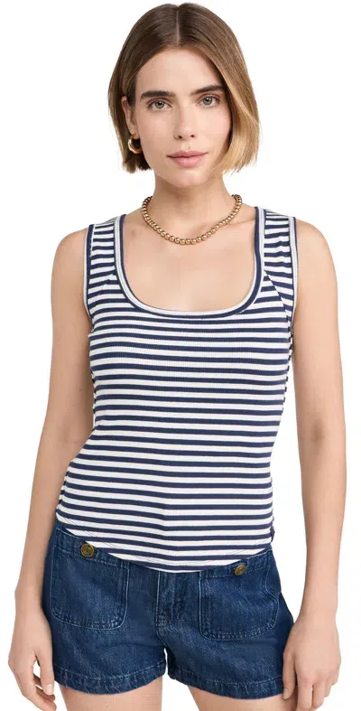 Free People Hummingbird Stripe Tee Indigo Combo