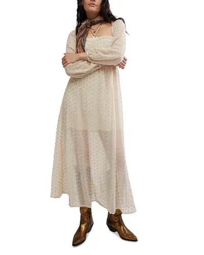 Free People Malina Eyelet Maxi Dress In Tea