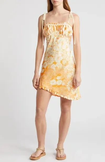 Free People Retro Daisy Asymmetric Slipdress In Icelandic Poppy Comb