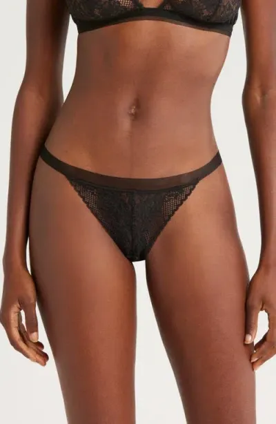 Free People Reya Lace Bikini In Black