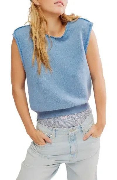 Free People So Easy Muscle Tee In Blue