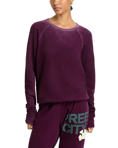 Freecity Free City Lucky Rabbit Cotton Sweatshirt In Eggplant