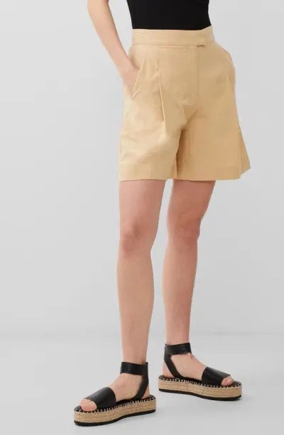 French Connection Alania City High Waist Shorts In Brown