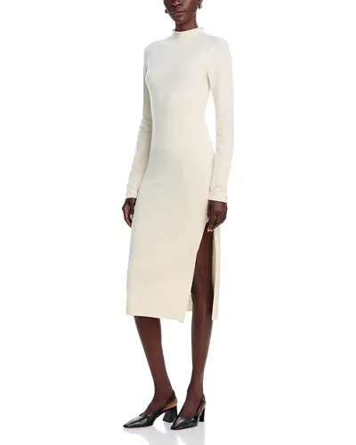 French Connection Side Slit Sweater Dress In Oatmeal Melange