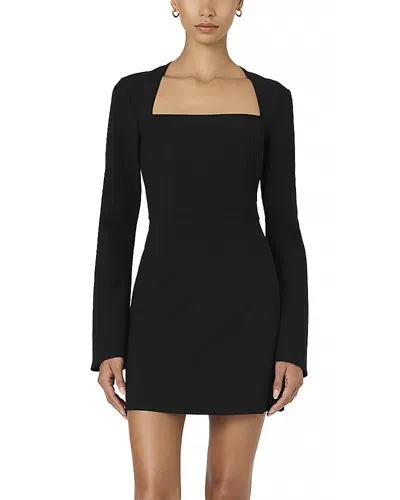 French Connection Whisper Long Sleeve Dress In Black