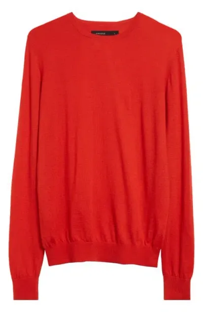 Frenckenberger Cashmere Crewneck Sweater In Faded Red