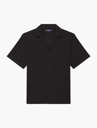 Frescobol Carioca Men's Angelo Linen Short-sleeve Camp Shirt In Black