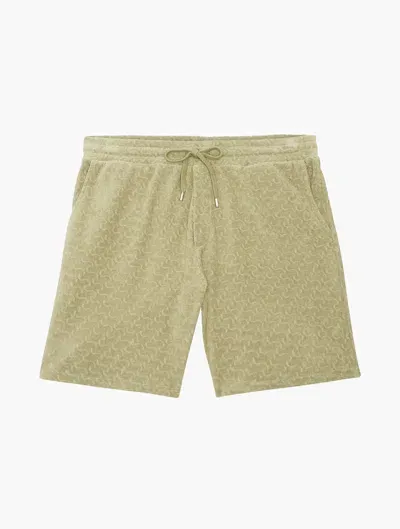 Frescobol Carioca Men's Terry Jacquard Drawstring Shorts In Jungle Green