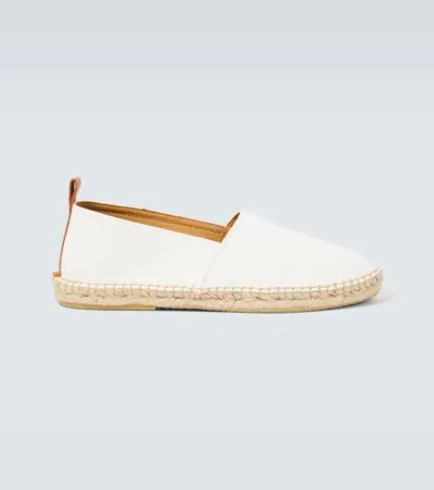 Frescobol Carioca Helio Leather-trimmed Canvas Espadrilles In White