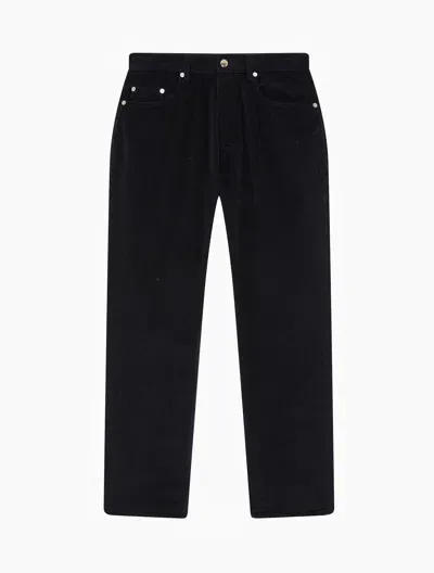 Frescobol Carioca Columbo Corduroy Trouser In Dark Navy-blue