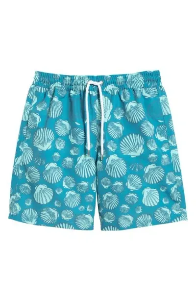 Frescobol Carioca Copa Shell Swim Trunks In Peacock Blue And Club Green