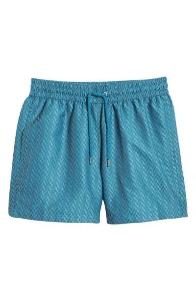 Frescobol Carioca Copacabana Sport Swim Trunks In Peacock Blue