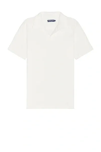 Frescobol Carioca Faustino Terry Cotton Blend Short Sleeve Polo In Ivory