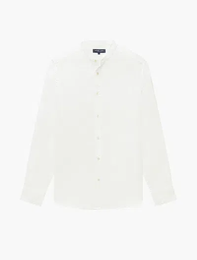 Frescobol Carioca Jorge Grandad-collar Linen Shirt In Ivory