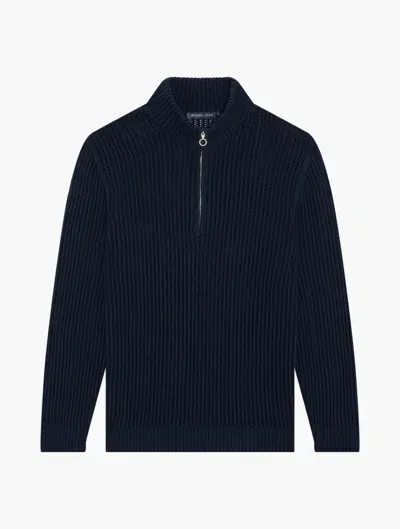 Frescobol Carioca Maximo Half-zip Knit Sweater In Navy