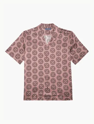 Frescobol Carioca Medalhao Roberto Silk Shirt In Mauve & Garnet