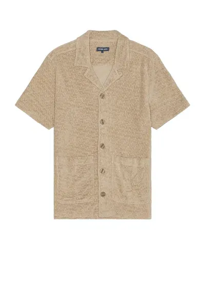 Frescobol Carioca Paco Copacabana Jacquard Terry Shirt In Truffle