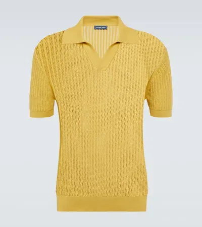 Frescobol Carioca Ribbed-knit Cotton Polo Shirt In Lemon