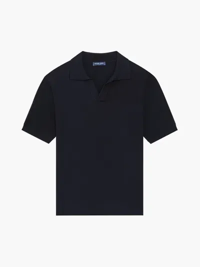 Frescobol Carioca Rino Knit Polo In Navy