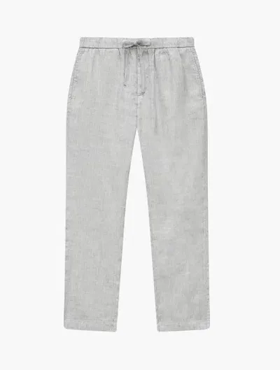 Frescobol Carioca Row Oscar Linen Trousers In Light Melange Grey