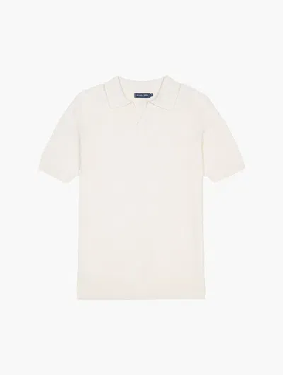 Frescobol Carioca Row Rino Ribbed Knit Polo In Off-white