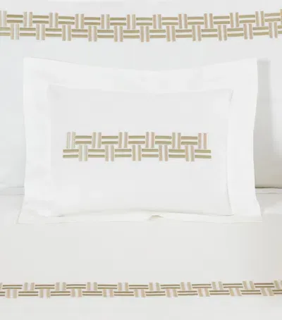 Frette Basket Weave Boudoir Pillowcase In Green