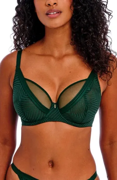 Freya Tailored High Apex Underwire Bra In Deep Emerald