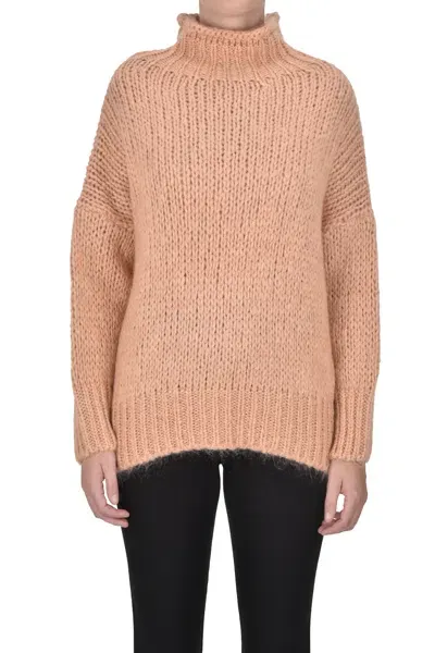 Frnch Turtleneck Pullover. In Peach