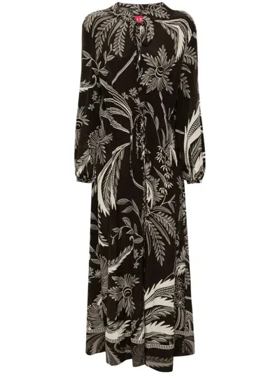 F.r.s For Restless Sleepers Botanical-print Dress In Brown