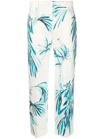 F.r.s . Wide Leg Printed Cotton Trousers