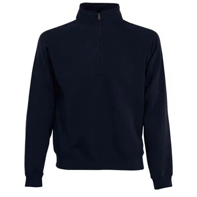 Pre-owned Fruit Of The Loom 10er Pack  Herren Zip Neck Sweatshirt Stehkragen Belcoro 62-114 In Deep Navy