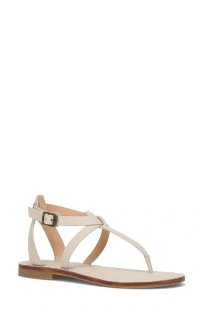 Frye Taylor Calfskin Thong Sandals In Ivory- Polished Full Grain Leather