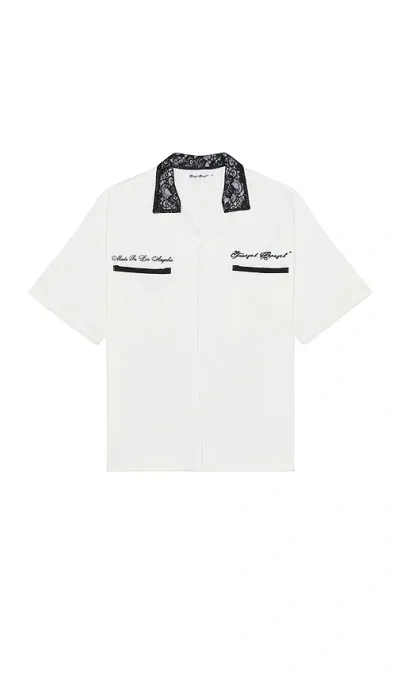 Funeral Apparel Bowling Lace Shirt In 白色