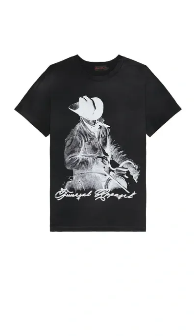 Funeral Apparel Cowboy Logo T-shirt In 洗水黑